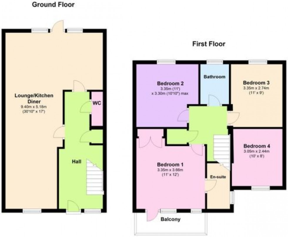 Floorplan for Barnsley Wood Rise, NEWHALL