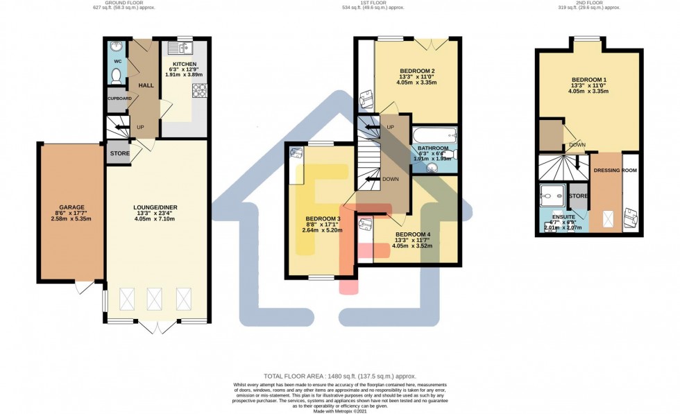Floorplan for Saffron Crescent, SAWBRIDGEWORTH