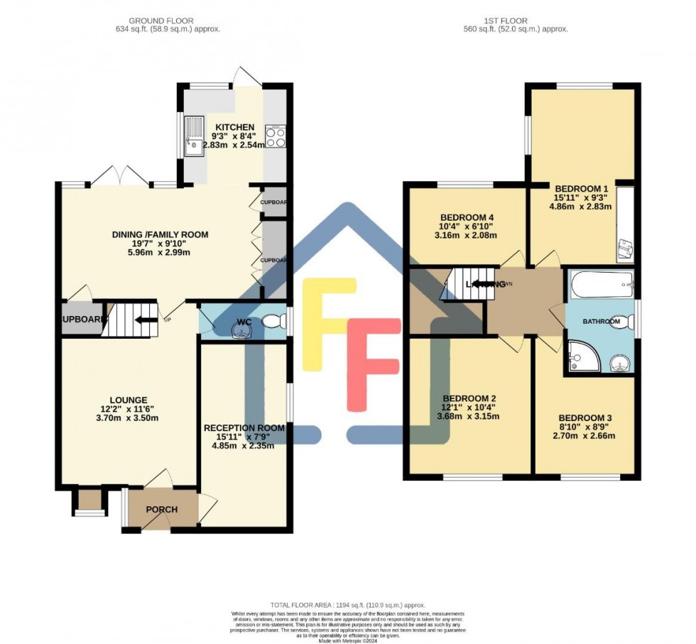 Floorplan for Wentworth Drive, Bishop's Stortford