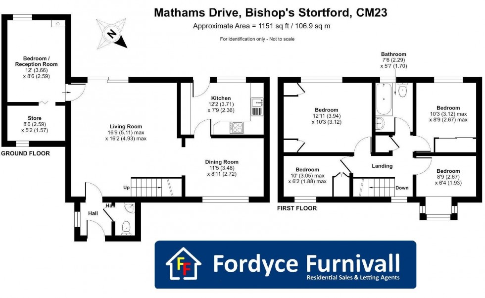 Floorplan for Mathams Drive, Bishop's Stortford