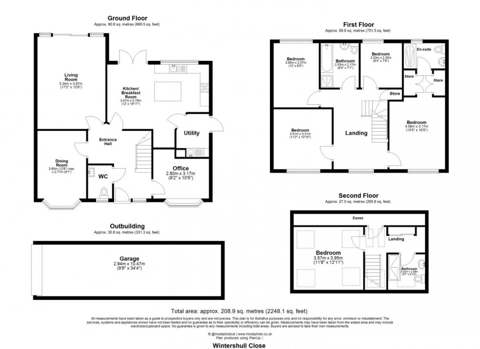 Floorplan for Wintershull Close, LITTLE CANFIELD