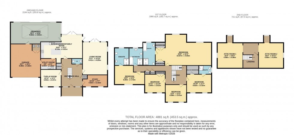 Floorplan for Brook Farm Close, Bishop's Stortford